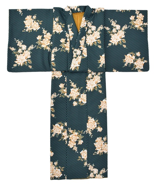 KIMONOMACHI 着物 レディース 洗える着物2点セット(着物+京袋帯) M/L