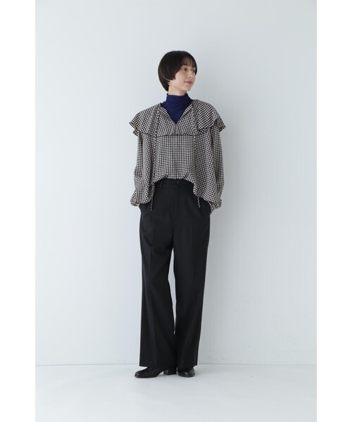 ブラウス シャツ ドットプリントブラウス レディース human woman ブラウス シャツ ドットプリント襟付きブラウス