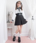 スカート 3連バックルベルトプリーツスカートの詳細画像5