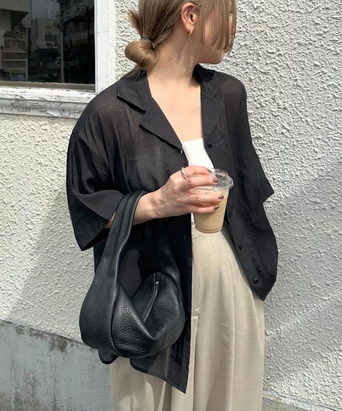 ブラウス シャツ 「セットアップ対応」ハーフスリーブクループルオーバー レディース UNITED ARROWS ブラウス シャツ Spiree IAS タック ショート