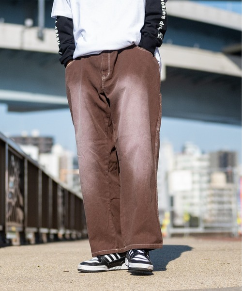 Thrasher フード付きジャケット & 茶色パンツ セット JOHN'S CLOSET チノパン 「i」カツラギ ブラスト加工 ピグメント