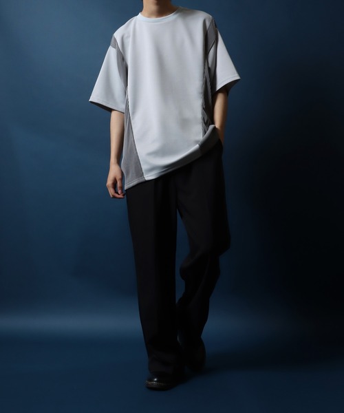 AEAE★人気★男女兼用★PARCELLE TYPO T-SHIRTS 半袖Tシャツ ANPAS tシャツ Different Material MIX Switching Design T