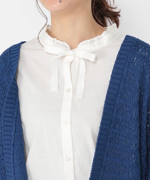 THEATRE PRODUCTSコットンアクリルシリケットリリヤーンカーディガン  