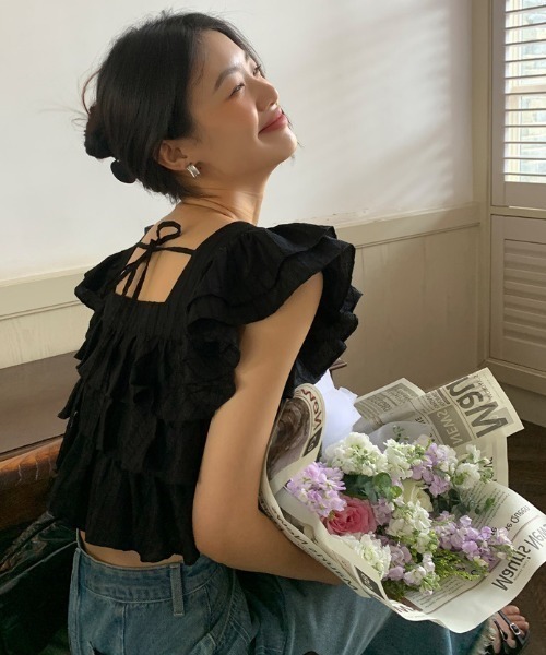 tシャツ ボリュームBIGフラワーフリルTOPS レディース 楽天市場】ビックフリルフラワーカットソー ボリュームデザインT