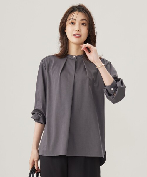 tシャツ シャツジャージー バンドカラー カットソー レディース