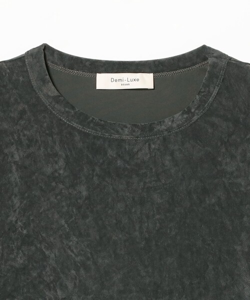 Demi-Luxe BEAMS tシャツ トリアセテート ベロア ロングスリーブ