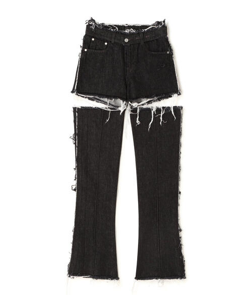 voltage control filter ボンテージスカート パンツ VOLTAGE CONTROL FILTER Leg Cutout Bondage Denim Skirt