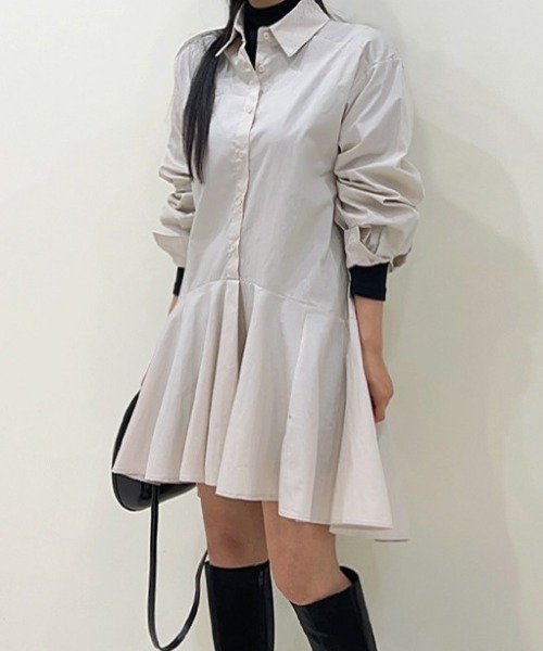 ティアード ミニ シャツドレス FREE STYLISTS シャツワンピース YUGA_YGMC ティアードミニ
