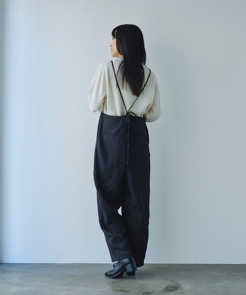 RONEL サロペット オーバーオール ネップツイードオールインワン