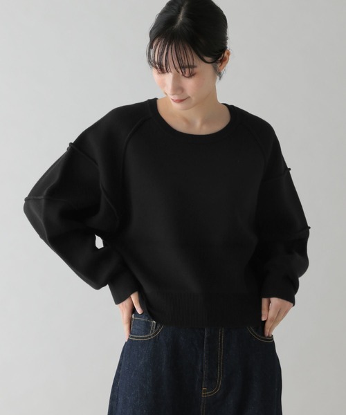ニット セーター 「natural by clip」12ゲージウール混BIGプルオーバー レディース セール】《natural by clip》12ゲージウール混BIGプルオーバー