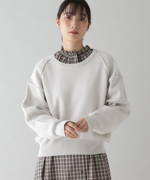 ニット セーター 「natural by clip」12ゲージウール混BIGプルオーバー レディース セール】《natural by clip》12ゲージウール混BIGプルオーバー