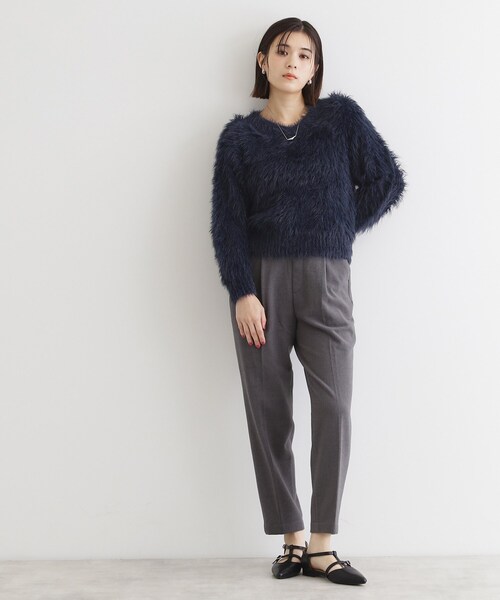 新品未使用タグ付き☆前後2wayフェザーニットプルオーバー THE SHOP TK ニット セーター 「＠BAILA掲載」「前後2WAY