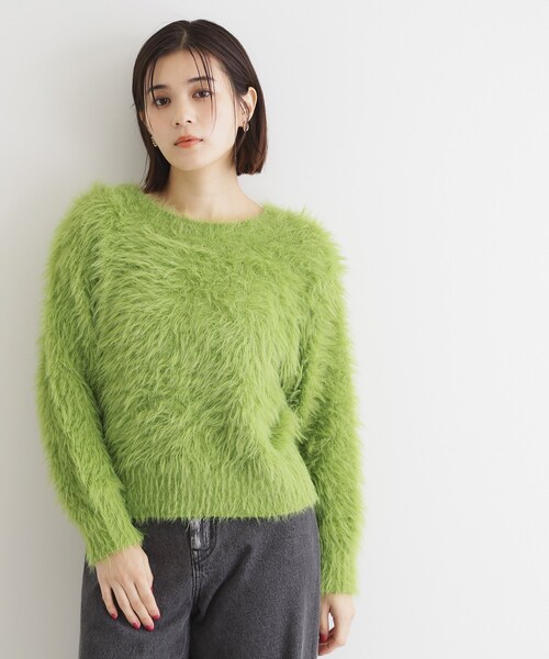 新品未使用タグ付き☆前後2wayフェザーニットプルオーバー THE SHOP TK ニット セーター 「＠BAILA掲載」「前後2WAY