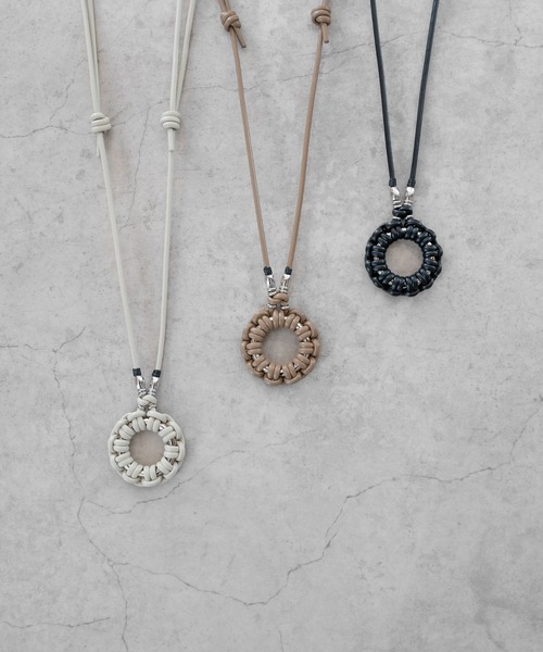 SENTI（センティ） ネックレス LEATHER BRAID CIRCLE NECKLACE レザー 