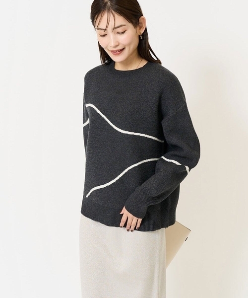 a.v.v（アー・ヴェ・ヴェ） ニット セーター ラインアートニット