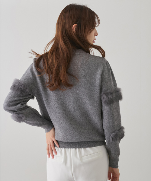 ファー付きニットアウター JAYRO ブルゾン アウター ファー付きニットブルゾン レディース