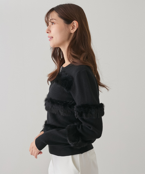 JAYRO ブルゾン アウター ファー付きニットブルゾン レディース