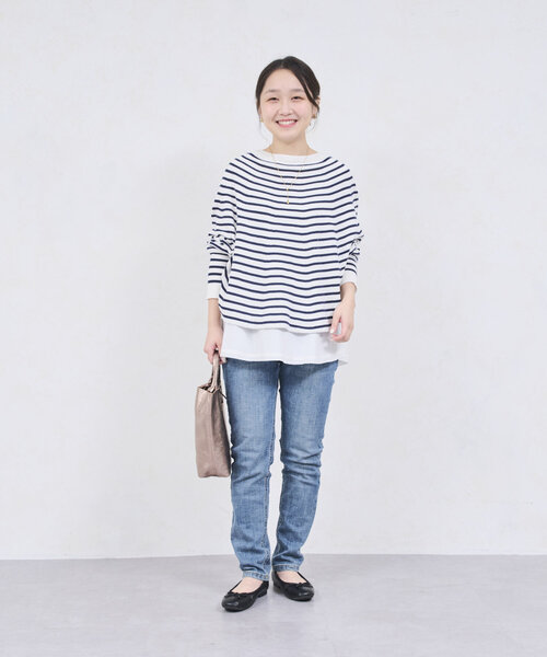 BEARDSLEY ローゲージボーダーニット BEARDSLEY ニット セーター マルボーダーニット レディース