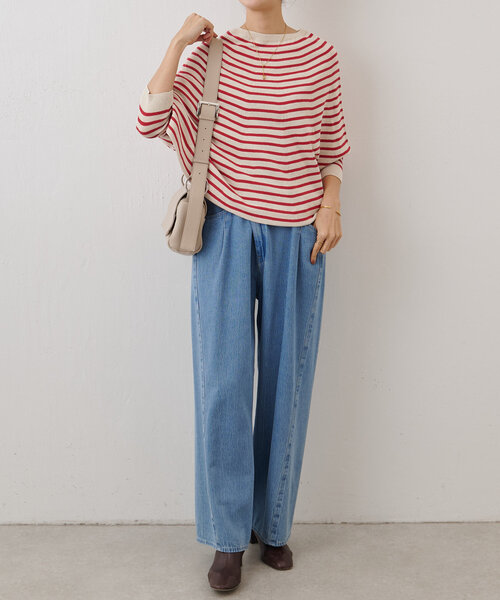 BEARDSLEY ローゲージボーダーニット ビアズリー BEARDSLEY マルボーダーニット （navy