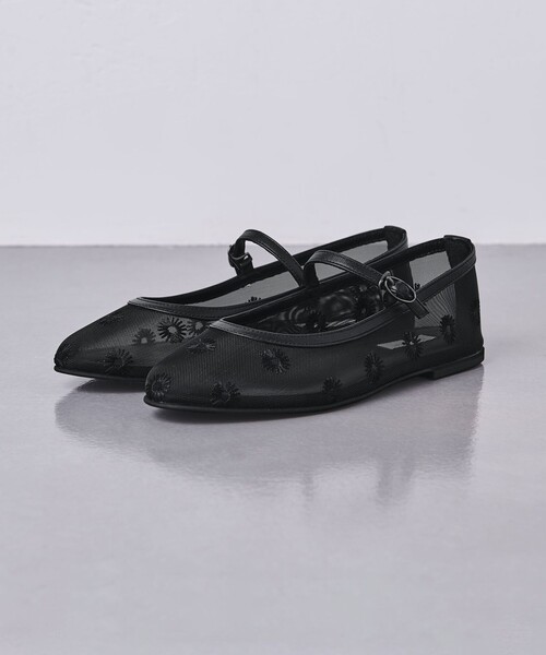 UNITED ARROWS シューズ メッシュ フラワー メリージェーン