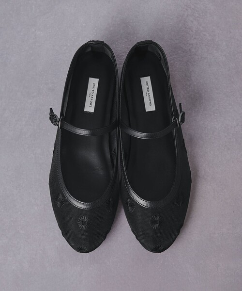 UNITED ARROWS シューズ メッシュ フラワー メリージェーン