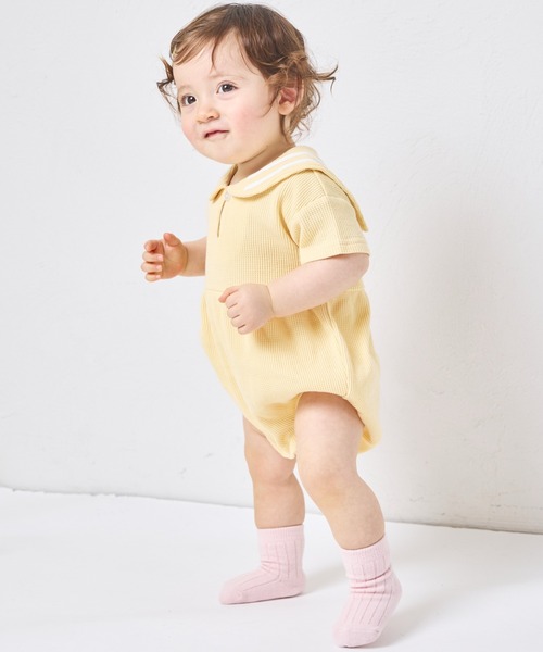 デイシー　ME COUTURE セーラーカラー ロンパース pairmanon（ペアマノン） ベビー服 ロンパース 「さらっとワッフル