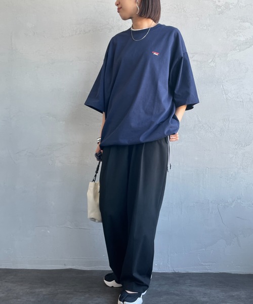 tシャツ 「NANGA/ナンガ」 別注 ワンポイントロゴ刺繍 ルーズフィットドローコードTシャツ レディース メンズ NANGA tシャツ 「NANGA/ナンガ」 別注 ワンポイントロゴ刺繍
