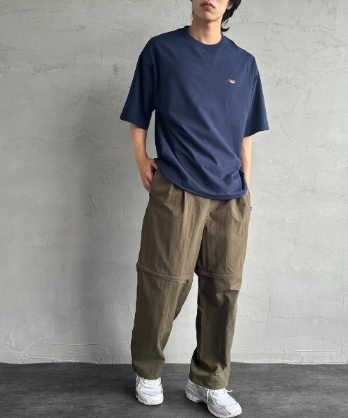 tシャツ 「NANGA/ナンガ」 別注 ワンポイントロゴ刺繍 ルーズフィットドローコードTシャツ レディース メンズ NANGA tシャツ 「NANGA/ナンガ」 別注 ワンポイントロゴ刺繍