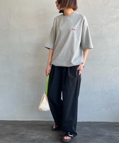 tシャツ 「NANGA/ナンガ」 別注 ワンポイントロゴ刺繍 ルーズフィットドローコードTシャツ レディース メンズ NANGA tシャツ 「NANGA/ナンガ」 別注 ワンポイントロゴ刺繍
