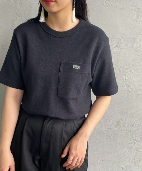 tシャツ 「LACOSTE/ラコステ」 ワンポイントロゴ 鹿の子ポケットTシャツ レディース メンズ
