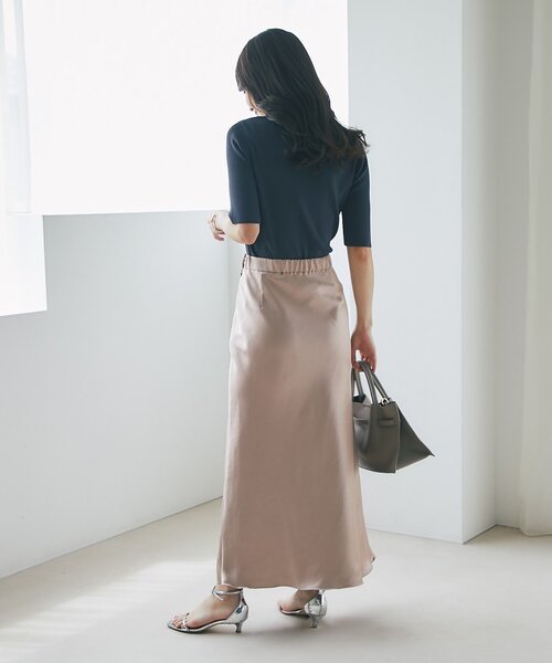 ラブティックボンボン【名品・美人見え】クールタッチUV総針5分袖ニット新品未使用 今すぐお届け！・美人見え】クールタッチUV総針5分袖ニット | La