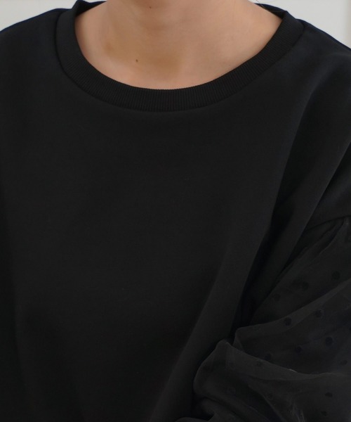 Prima Scherrer tシャツ ドットフロッキードッキング リラックス