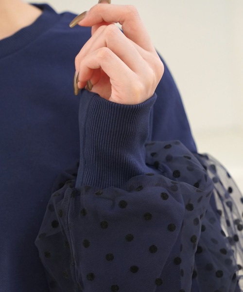 Prima Scherrer tシャツ ドットフロッキードッキング リラックス