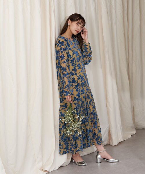 CIAOPANIC（チャオパニック） ワンピース 「前後2WAY」ベロアフラワー