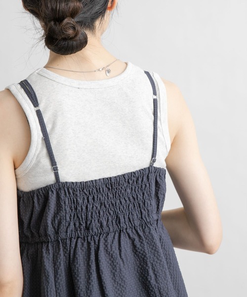 ★新品・未使用★ebure タンクトップ ネイビー カットソー ノースリーブ ebure｜エブールのキャミソール・タンクトップ（カットソー・Tシャツ