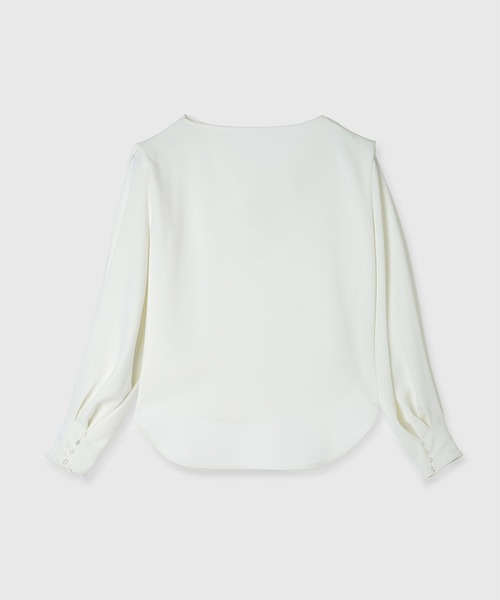 anuans ダブルクロスドレープネックブラウス ダブルクロスドレープネックブラウス