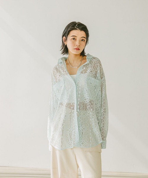 ブラウス シャツ ヘリテージ・プレイド・ロングスリーブ・シャツ レディース BAYFLOW ブラウス シャツ ロングスリーブレースシャツ