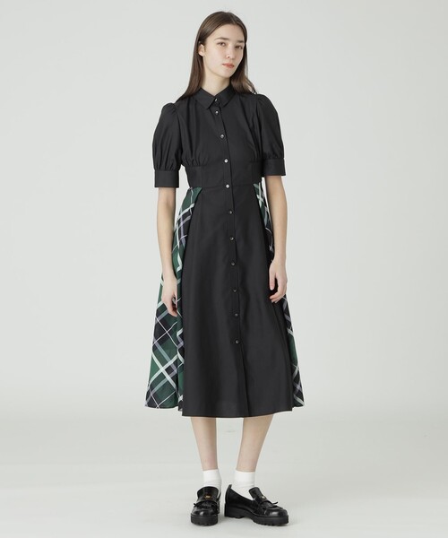 BLUE LABEL CRESTBRIDGE ワンピース マイクロスパンポプリンシャツ 
