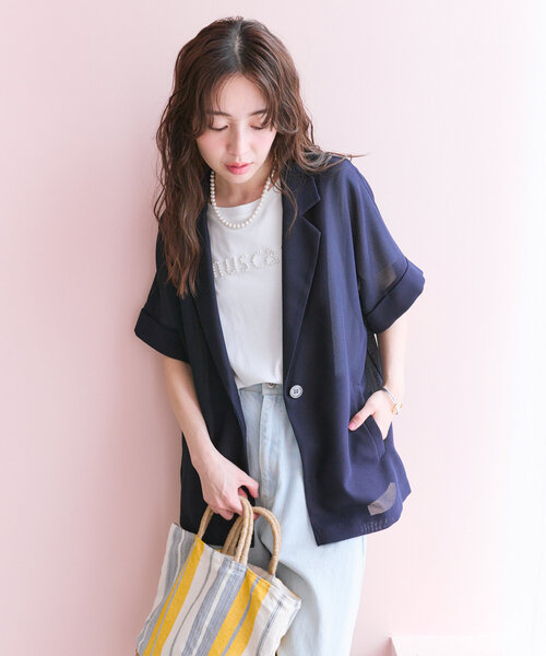 tシャツ 「最強愛されパールロゴ」パールモチーフクロップドTシャツ レディース La boutique Bonbon tシャツ 「最強愛されパールロゴ」パール