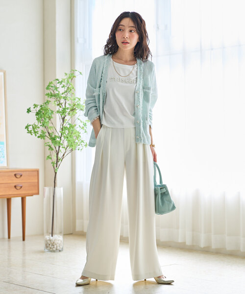 tシャツ 「最強愛されパールロゴ」パールモチーフクロップドTシャツ レディース La boutique Bonbon tシャツ 「最強愛されパールロゴ」パール