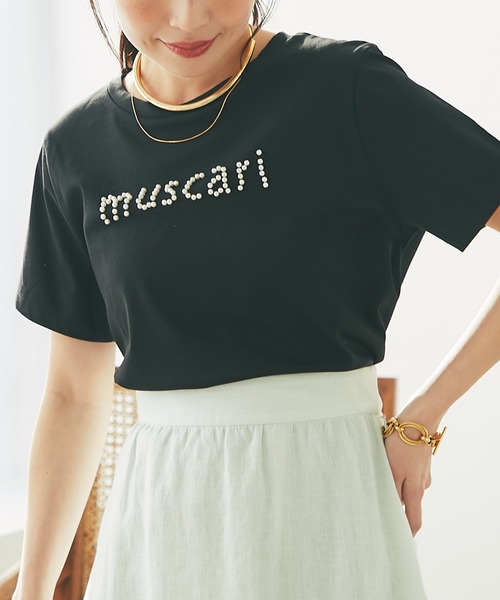 tシャツ 「最強愛されパールロゴ」パールモチーフクロップドTシャツ レディース La boutique Bonbon tシャツ 「最強愛されパールロゴ」パール