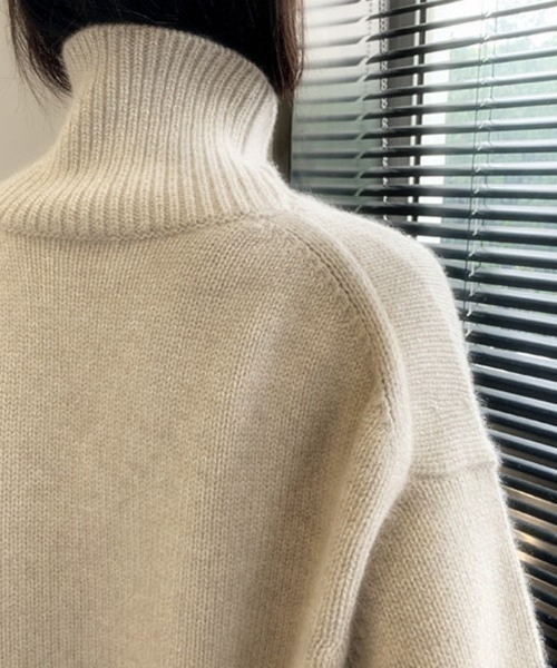 「deux amour」 タートルネックニット FREE レッド レディース_画像9