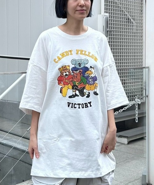 tシャツ CANDY FELLOW BIG BIG Tシャツ レディース メンズ Candy Stripper tシャツ CANDY FELLOW BIG Tシャツ レディース