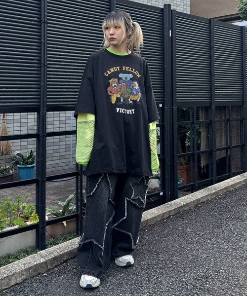 tシャツ CANDY FELLOW BIG BIG Tシャツ レディース メンズ Candy Stripper tシャツ CANDY FELLOW BIG Tシャツ レディース