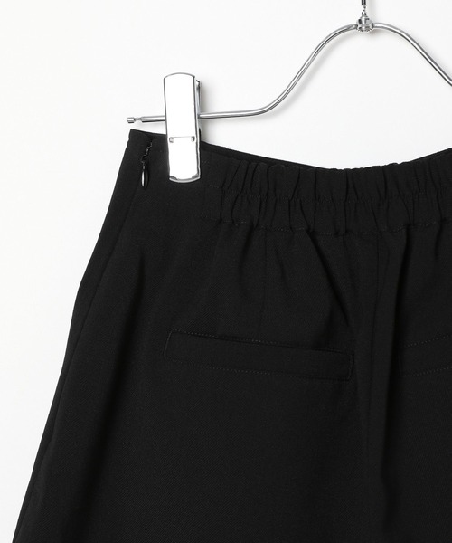 黒 プリーツ付きショートパンツ PAGEBOY パンツ フラッププリーツショートパンツ レディース