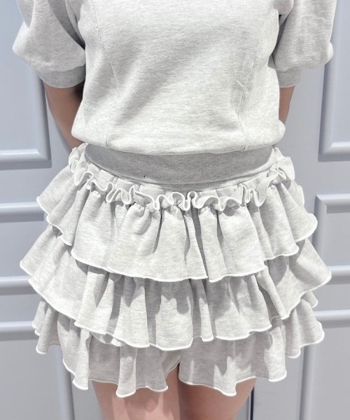 lilLilly スウェットフリルショートパンツ GLAY lilLilly スウェットフリルショートパンツ GLAY S/S フリル