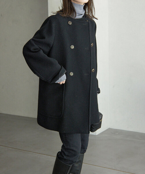 SLOBE IENA（スローブイエナ） ノーカラーコート 38 アイボリー