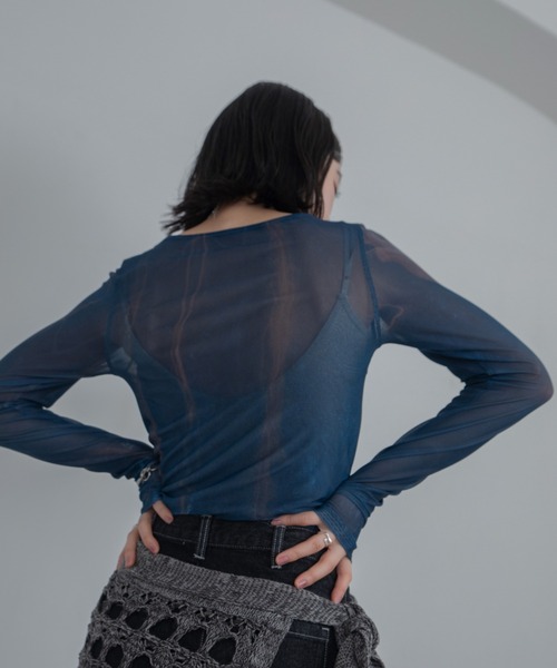 tシャツ アート柄スクエアネックシアートップス/新色追加 レディース