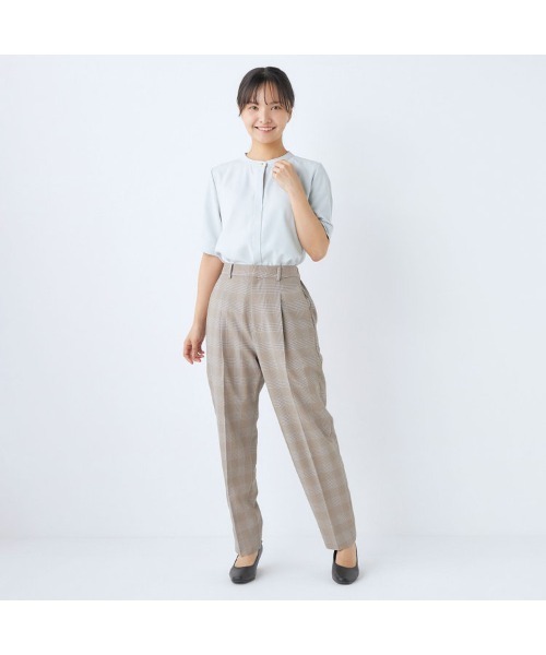 ブラウス シャツ 「洗える5分袖丈ブラウス」チェーンビジュー付きプルオーバー レディース SUIT SELECT ブラウス シャツ 「洗える5分袖丈ブラウス」バンド