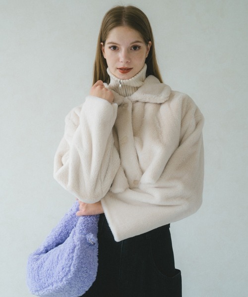 「VANNIE U」 ファーコート FREE アイボリー レディース_画像6